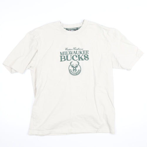 NBA Milwaukee Bucks Men's Beige XS Graphic Print T-Shirt