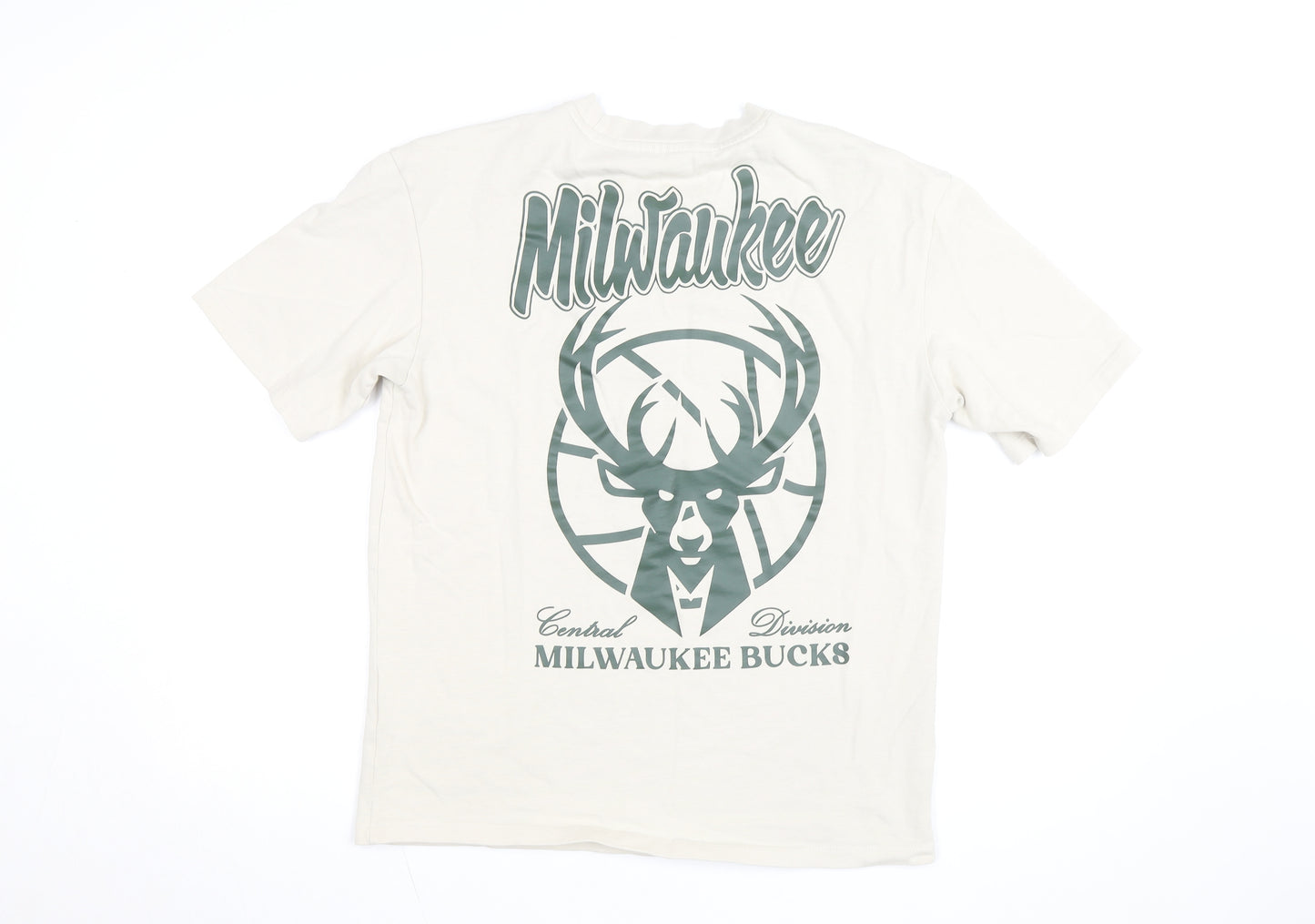 NBA Milwaukee Bucks Men's Beige XS Graphic Print T-Shirt