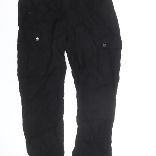 Mint Velvet Women’s Black Cargo Trousers Size 10L Viscose Blend