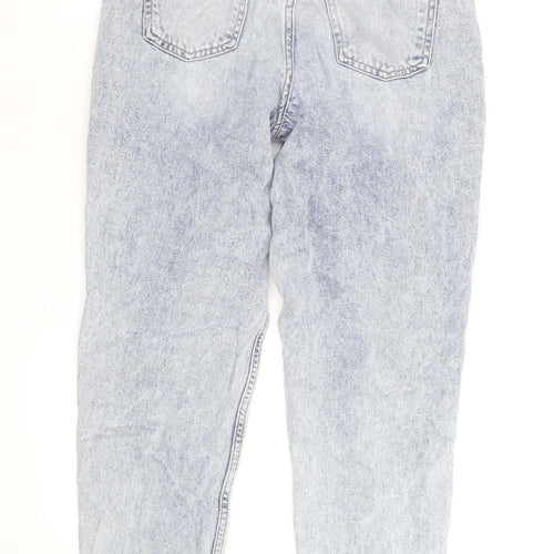 New Look Women’s Blue Distressed High Rise Mom Jeans Size 8