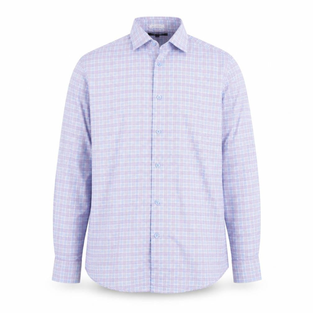 Dunnes Stores Men's Blue Slim Fit Long Sleeve Check Shirt Size L