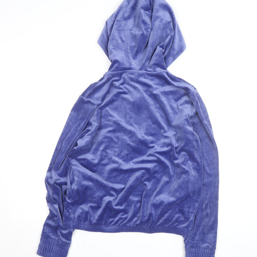 FILA Women's Blue Velour 1/2 Zip Hooded Sweatshirt Size S