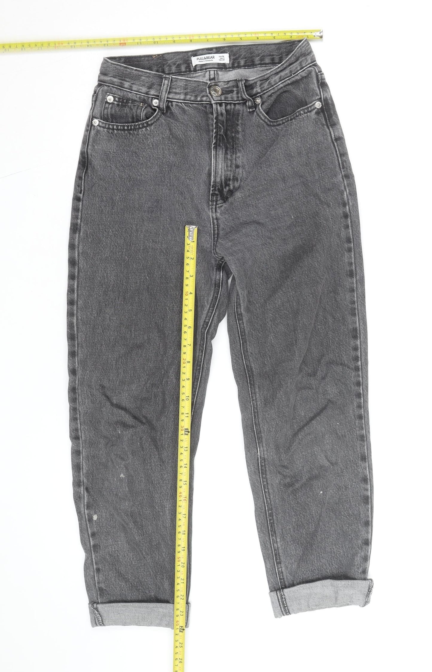 Pull&Bear Women’s Grey High Rise Mom Jeans Size 6