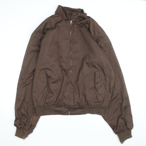 Gear Up Men’s Brown 4XL Lined Bomber Jacket with Zip Front