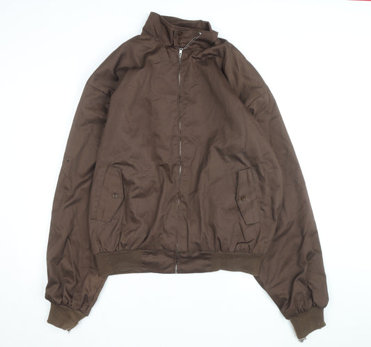 Gear Up Men’s Brown 4XL Lined Bomber Jacket with Zip Front