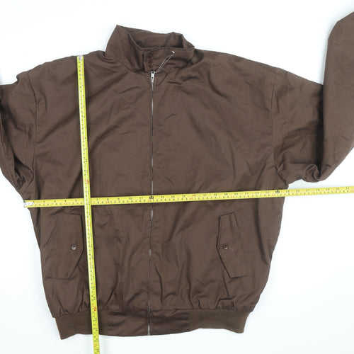 Gear Up Men’s Brown 4XL Lined Bomber Jacket with Zip Front