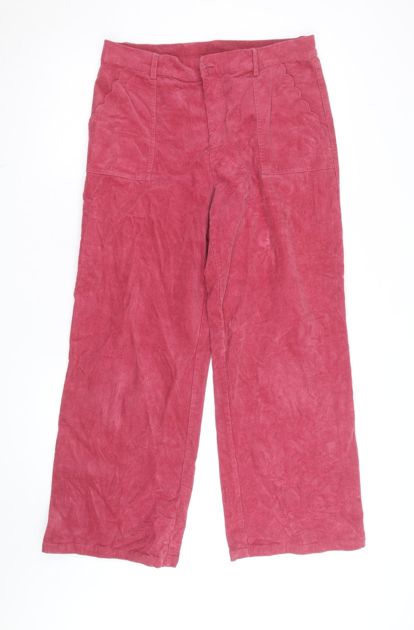 Oliver Bonas Women’s Pink Wide-Leg Corduroy Jeans Size 12