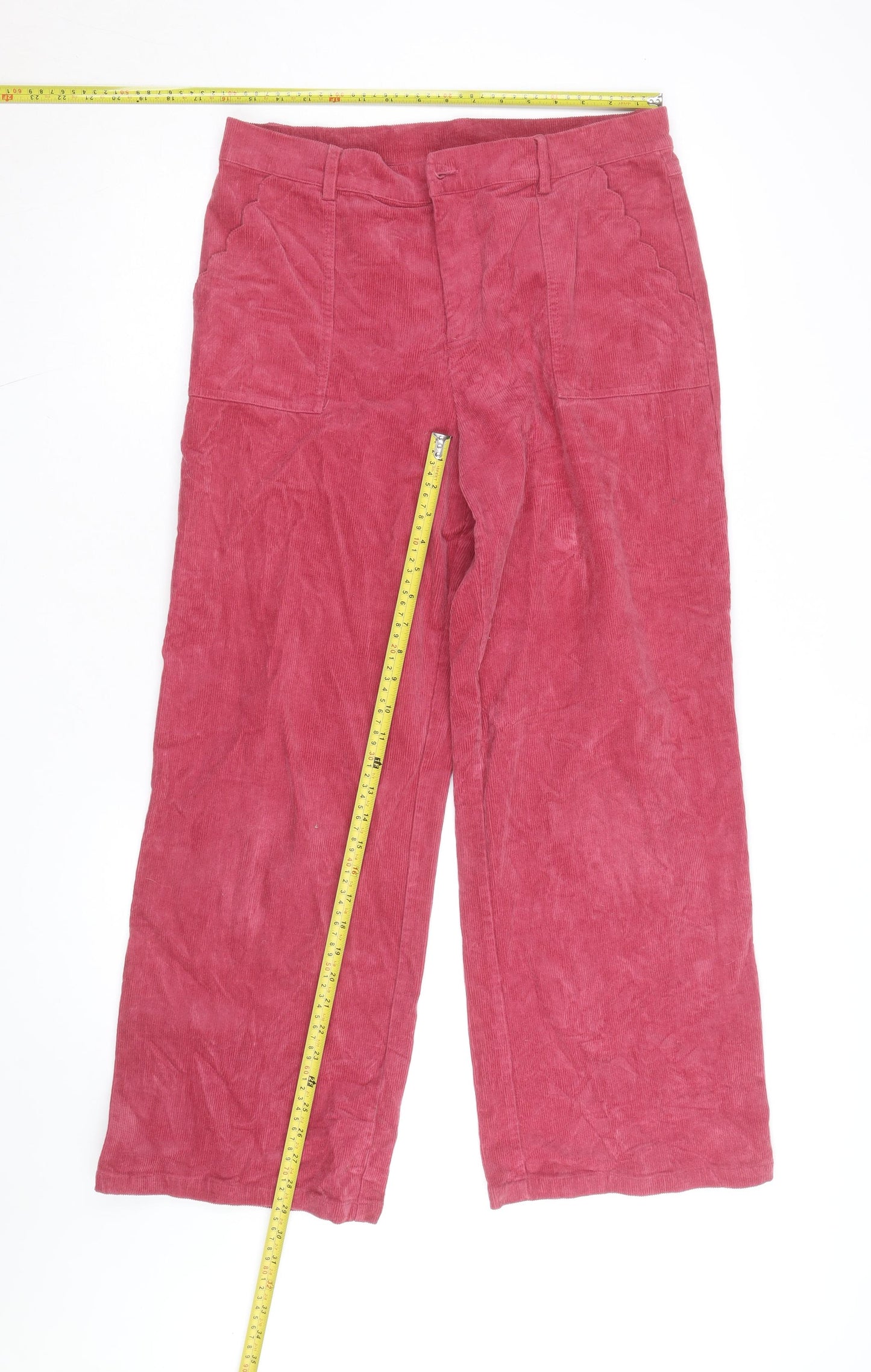 Oliver Bonas Women’s Pink Wide-Leg Corduroy Jeans Size 12