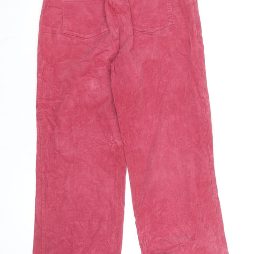 Oliver Bonas Women’s Pink Wide-Leg Corduroy Jeans Size 12