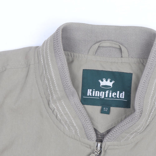Kingfield Men's Beige Bomber Jacket Size 52 Cotton Casual Zip Up