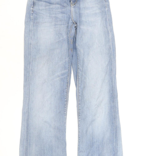 Guess Women’s Blue Cropped Denim Jeans Size M Light Wash Stretch