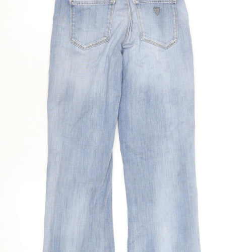 Guess Women’s Blue Cropped Denim Jeans Size M Light Wash Stretch