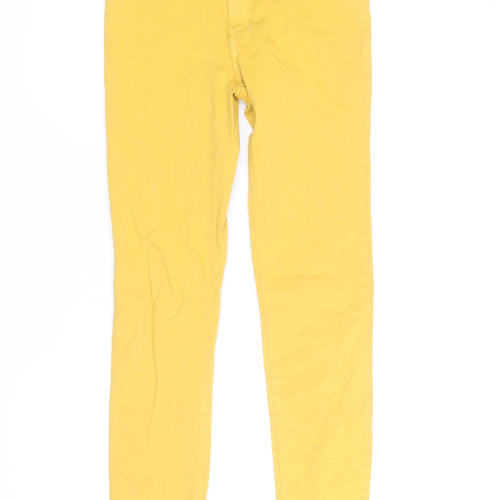 Zara Women Yellow Skinny Chino Trousers Size 6
