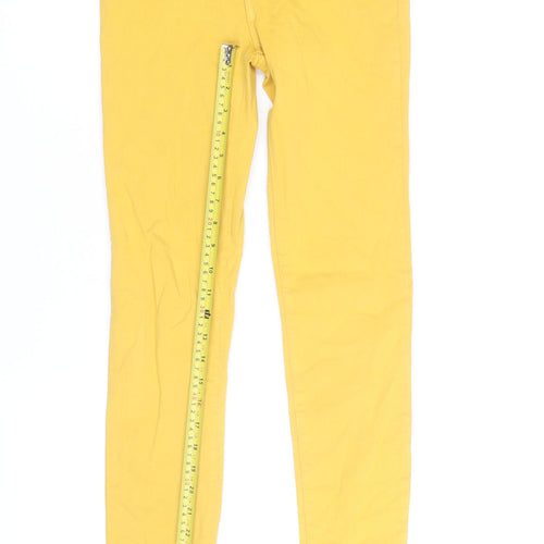 Zara Women Yellow Skinny Chino Trousers Size 6