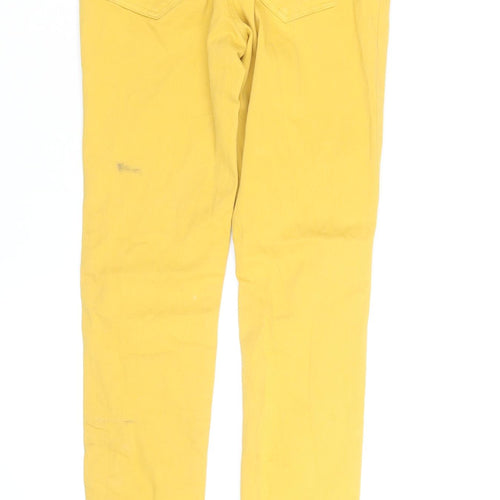 Zara Women Yellow Skinny Chino Trousers Size 6