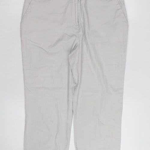 Dorothy Perkins Women Grey Chino Trousers Size 14 Regular Straight Leg