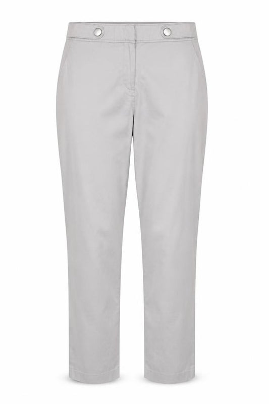 Front view of Dorothy Perkins Women Grey Chino Trousers, size 14, Regular Straight Leg