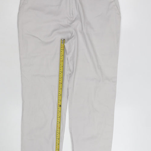 Dorothy Perkins Women Grey Chino Trousers Size 14 Regular Straight Leg