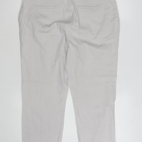Dorothy Perkins Women Grey Chino Trousers Size 14 Regular Straight Leg