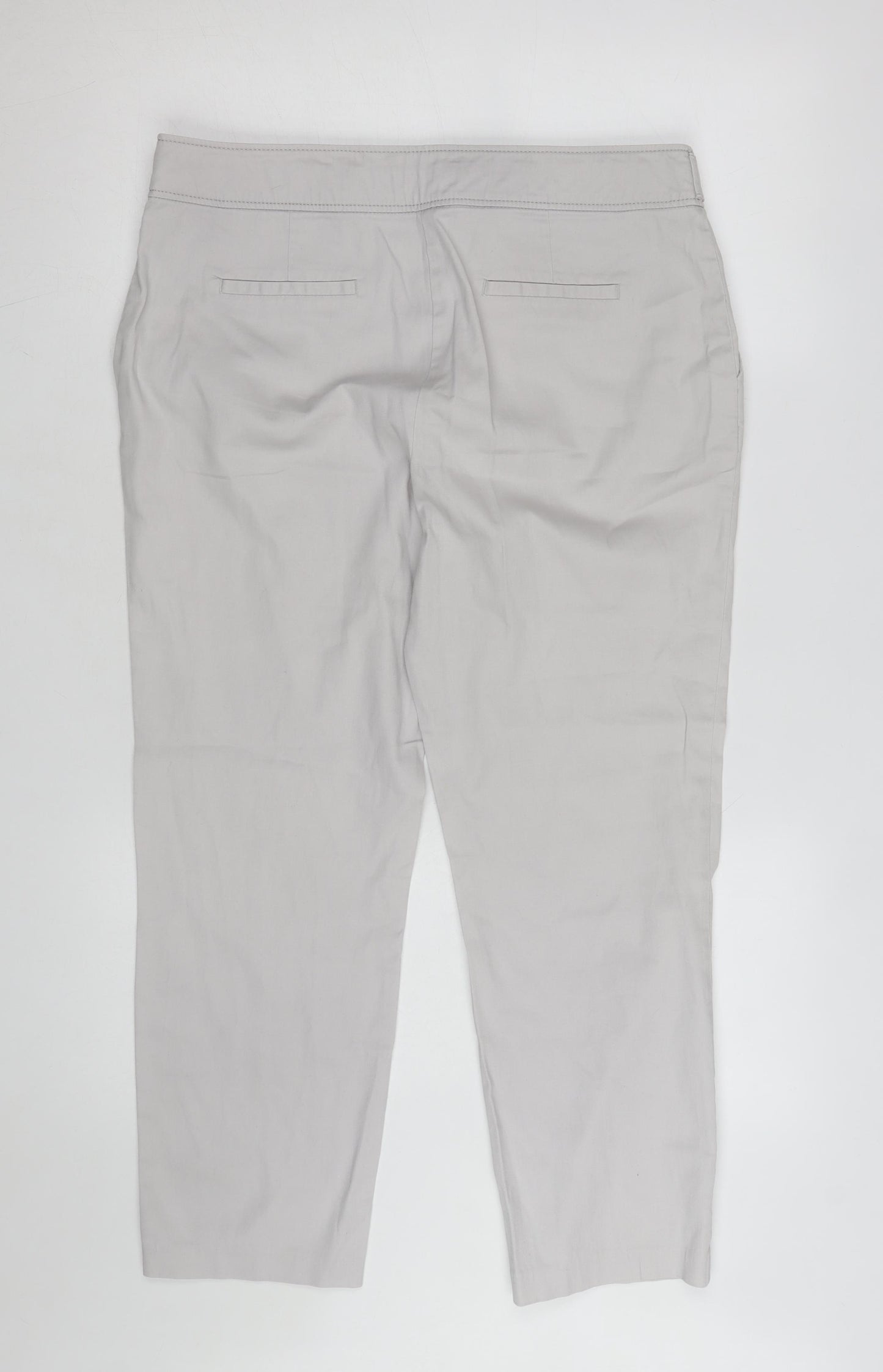 Dorothy Perkins Women Grey Chino Trousers Size 14 Regular Straight Leg