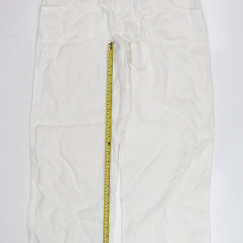 Atmosphere Women’s White Linen Cropped Trousers Size 14