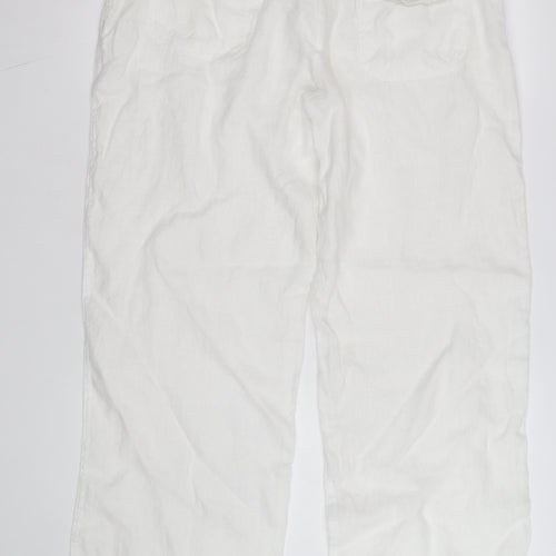 Atmosphere Women’s White Linen Cropped Trousers Size 14
