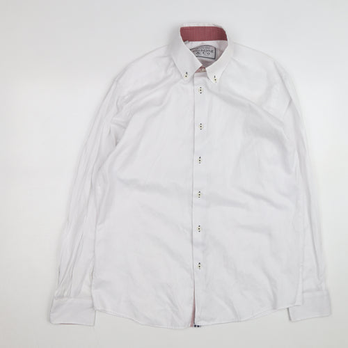 Yachting & Co Men's White Long Sleeve Button-Down Dress Shirt L
