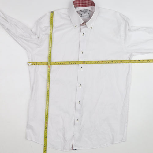 Yachting & Co Men's White Long Sleeve Button-Down Dress Shirt L
