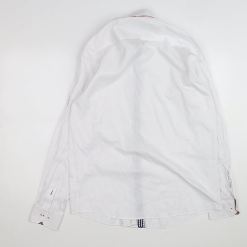 Yachting & Co Men's White Long Sleeve Button-Down Dress Shirt L