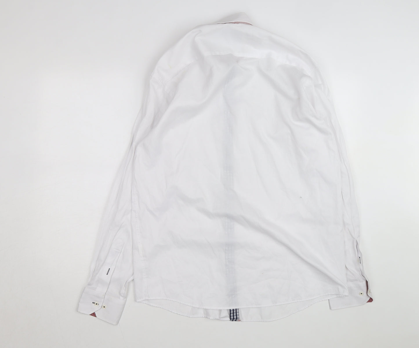 Yachting & Co Men's White Long Sleeve Button-Down Dress Shirt L