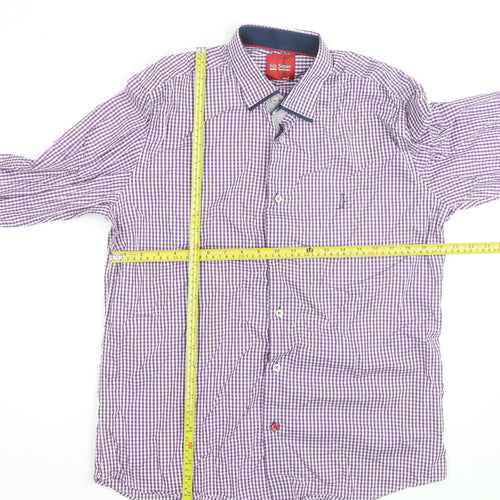 6th Sense Men's Purple Check Long Sleeve Button-Up Shirt Size L