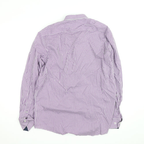 6th Sense Men's Purple Check Long Sleeve Button-Up Shirt Size L