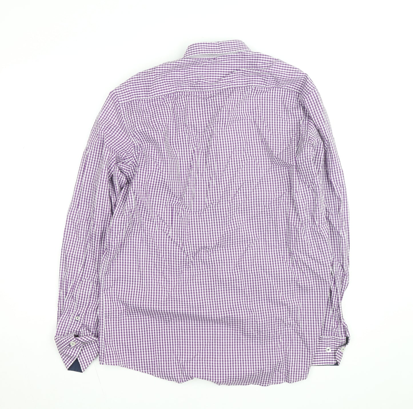 6th Sense Men's Purple Check Long Sleeve Button-Up Shirt Size L