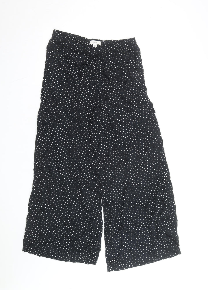 Marks and Spencer Women’s Black Polka Dot Wide-Leg Culottes Size 10