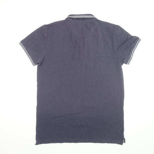EASY Men’s Blue Polo Shirt Medium Cotton Blend Casual Top