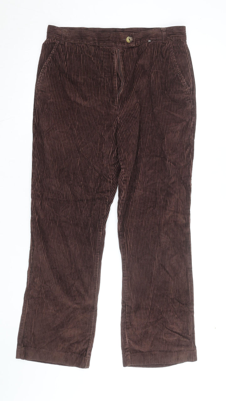B. Moss Women's Brown Corduroy Petite Trousers Size 12P