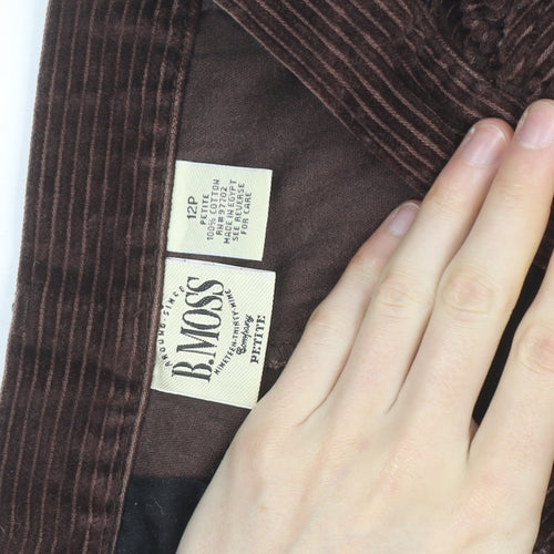 B. Moss Women's Brown Corduroy Petite Trousers Size 12P