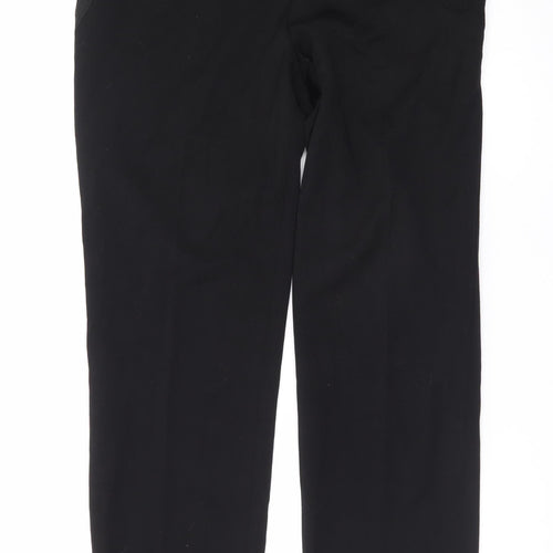 Jaeger Women Black UK 14 Wool Blend Straight Dress Pants