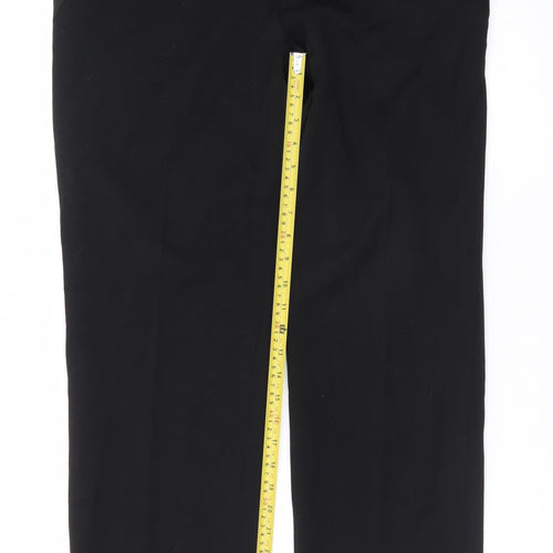 Jaeger Women Black UK 14 Wool Blend Straight Dress Pants