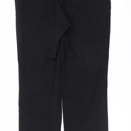 Jaeger Women Black UK 14 Wool Blend Straight Dress Pants