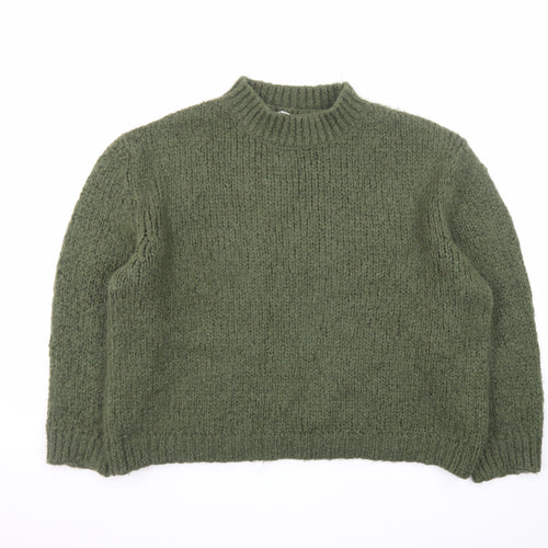 Zara Women Green Chunky-Knit Pullover Jumper Size 8