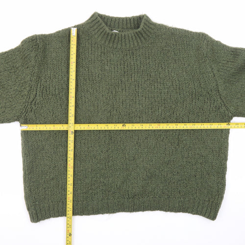 Zara Women Green Chunky-Knit Pullover Jumper Size 8