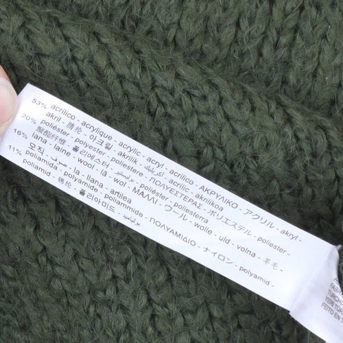 Zara Women Green Chunky-Knit Pullover Jumper Size 8