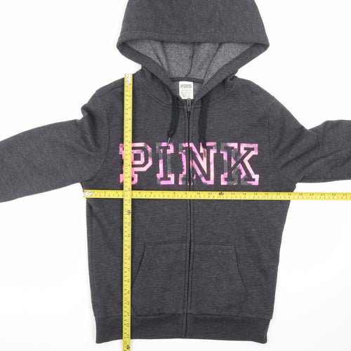 Victoria's Secret PINK Women's Black XS Full Zip Hoodie Sweatshirt