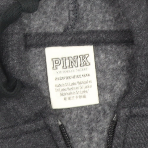 Victoria's Secret PINK Women's Black XS Full Zip Hoodie Sweatshirt