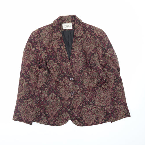 Jessica Womens Multicoloured Paisley Blazer Size 8 Classic Lined Jacket