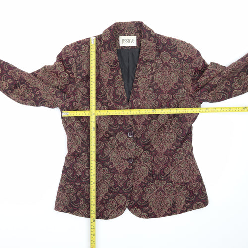 Jessica Womens Multicoloured Paisley Blazer Size 8 Classic Lined Jacket