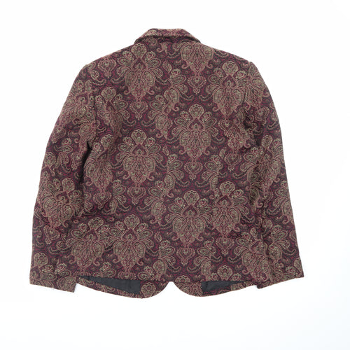 Jessica Womens Multicoloured Paisley Blazer Size 8 Classic Lined Jacket