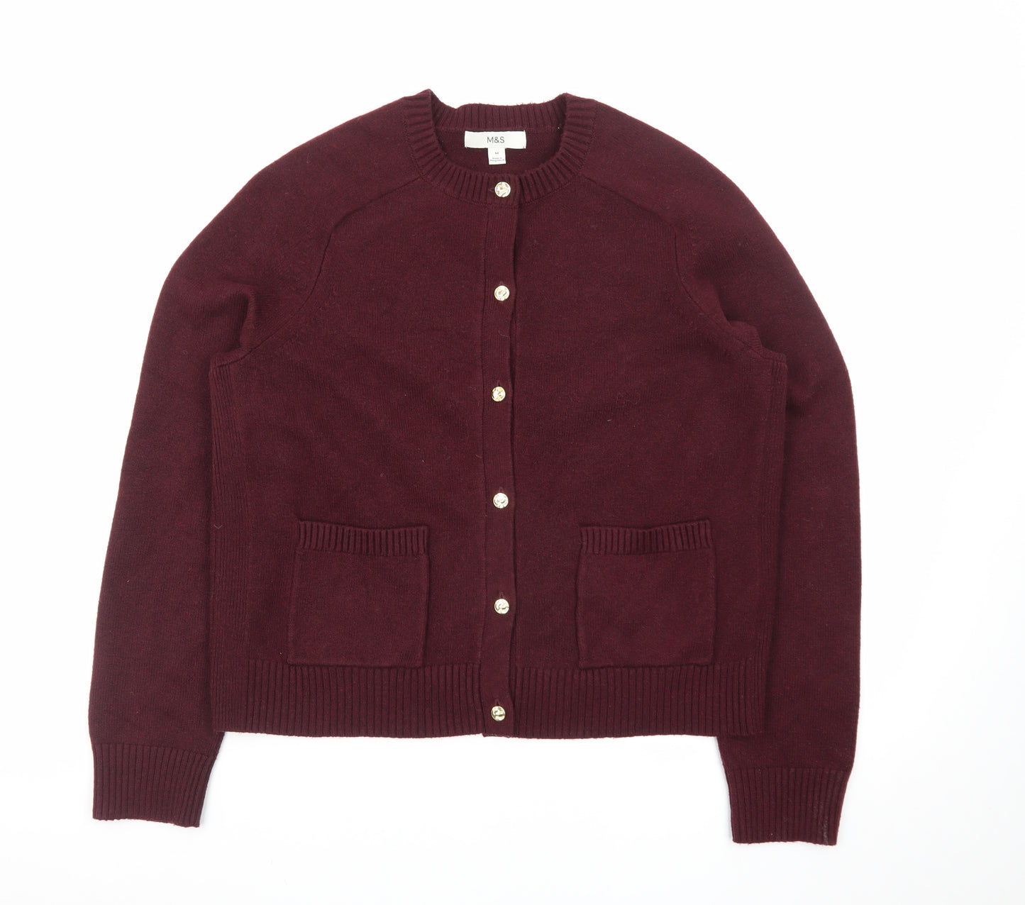 Marks and Spencer Womens Red Crew Neck Cardigan Size M