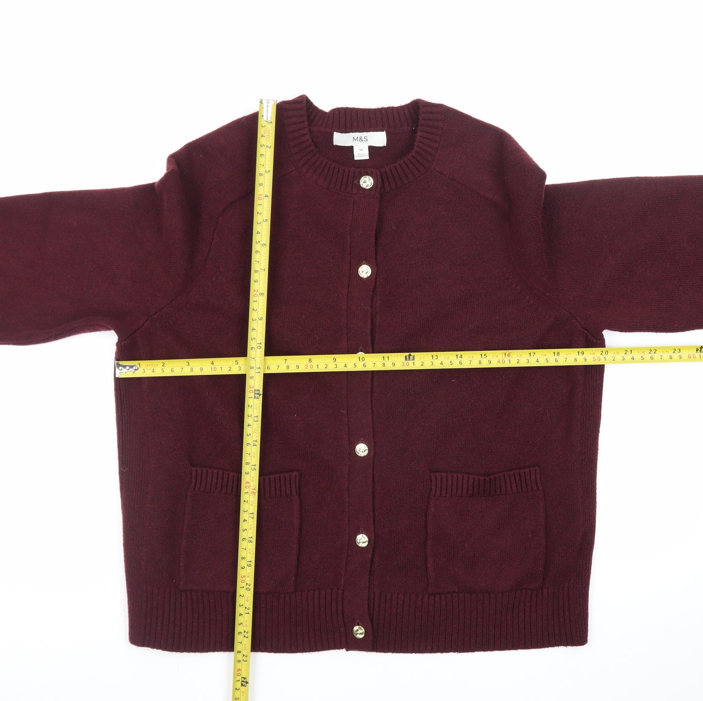 Marks and Spencer Womens Red Crew Neck Cardigan Size M